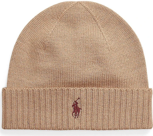 Ralph Lauren Signature Pony Wool Beanie camel melange