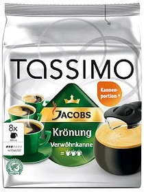 Tassimo T-Disc Jacobs Krönung Verwöhnkanne Kaffeekapseln, 8 Stück