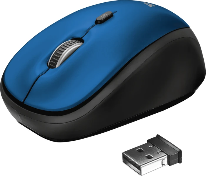 Trust Yvo Wireless Mouse Set mit Wendehülle für 15.6" Laptops, blau, USB