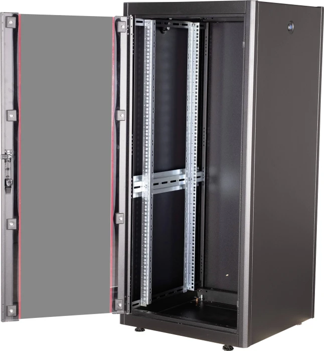 Roline / Secomp Basic 19" Netzwerkschrank 26HE, montiert, Glastür, IP20, RAL 9005, 600mm tief