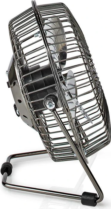 Nedis FNDK1GM15 USB Mini Tischventilator aus Metall 15cm stahlgrau