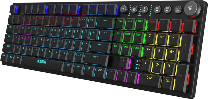iBox Aurora K-6 Gaming, LEDs RGB, KRGD Low Profile RED, USB/Bluetooth, US
