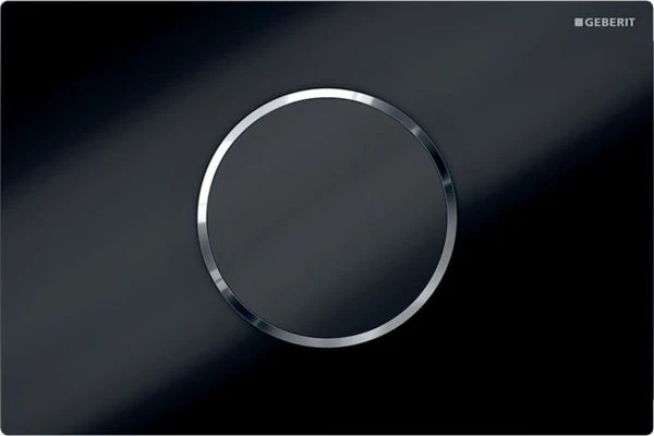 Geberit Sigma10 berührungslos Batteriebetrieb Betätigungsplatte schwarz/glanzverchromt