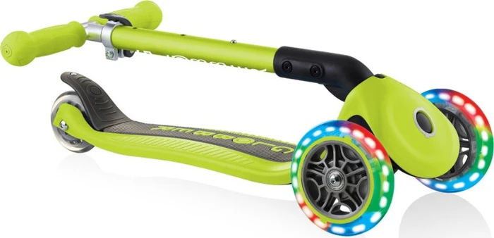 Globber Foldable Lights Kickboard lime green