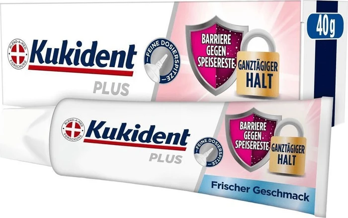 Kukident Plus Barriere Gegen Speisereste Haftcreme frischer Geschmack, 40g