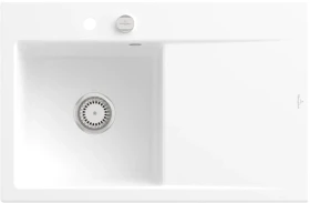 Villeroy & Boch Subway Style 45 Einbau Becken links mit Excenterbetätigung stone white