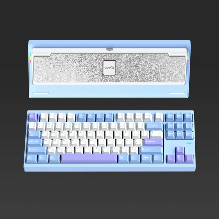 Wobkey Crush 80 Reboot Pro, Blue, LEDs RGB, Kailh Cocoa, USB/Bluetooth, US