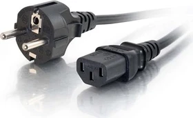 C2G Kaltgeräte Netzkabel, Schutzkontakt auf Kaltgerätestecker C13, schwarz, 0.5m (88541)
