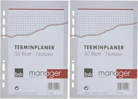bsb-obpacher Kalender Manager Ersatzeinlage, A5, kariert, 50 Blatt