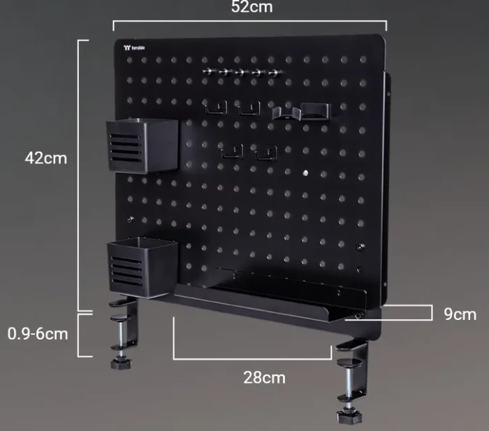Thermaltake Gaming Desk Pegboard Tischerweiterung, Large, schwarz