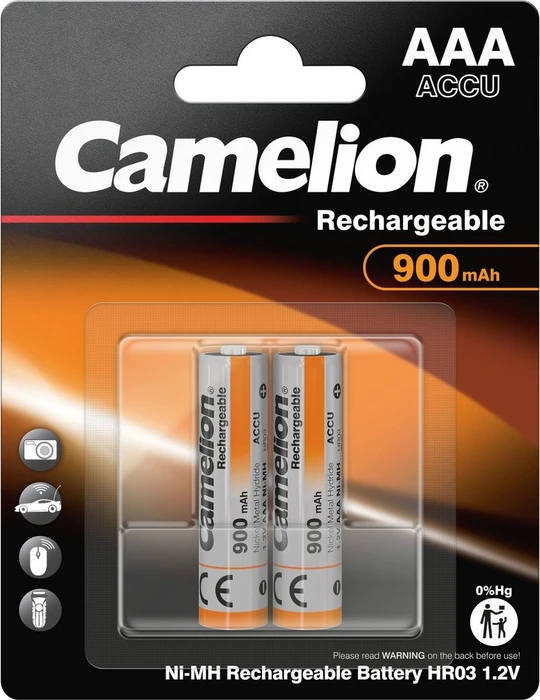 Camelion Rechargeable Micro AAA NiMH 900mAh, 2er-Pack (NH-AAA900BP2)