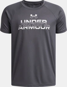 Under Armour Tech Split Wordmark Funktionsshirt kurzarm castlerock/white (Junior)