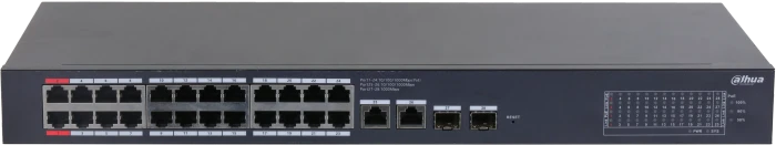 Dahua CS42 Rackmount Gigabit Smart Switch, 24x RJ-45, 2x RJ-45/SFP, 375W PoE++