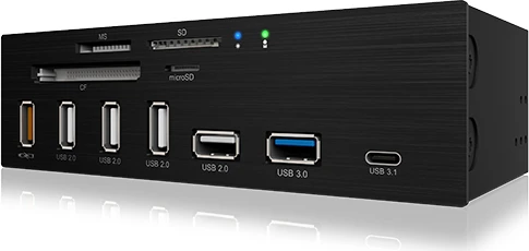 RaidSonic Icy Box IB-867a Multi-Slot-Cardreader, USB 3.0 19-Pin Stecksockel, USB 3.1 20-Pin Key-A Stecksockel [Stecker]