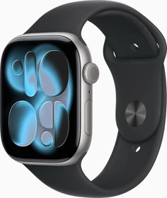 Apple Watch Series 11 (GPS) 46mm Aluminium space grau mit Sportarmband M/L schwarz (MEV44ZR)