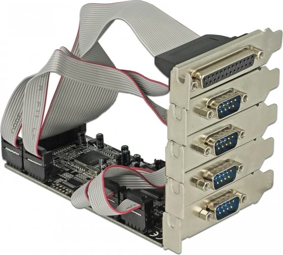 DeLOCK 4x seriell/1x parallel, PCIe x1