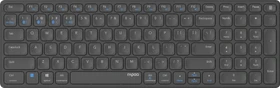 Rapoo E9700M Multi-mode Wireless Ultra-slim Keyboard dunkelgrau, USB/Bluetooth, DE