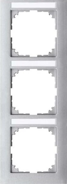 Merten System M M-Pure Rahmen 3fach senkrecht Thermoplast edelmatt, aluminium