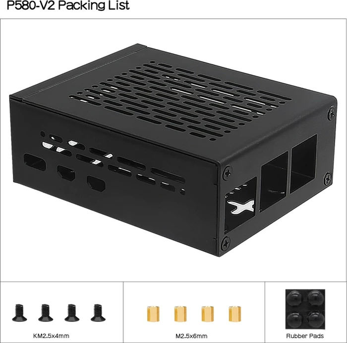 Geekworm Gehäuse für Raspberry Pi 5, kompatibel mit X1002/X1005, schwarz