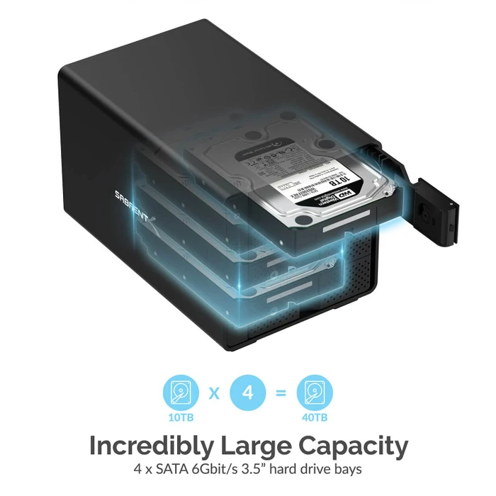 Sabrent 4-Bay Docking Station, 3.5", USB-C 3.1