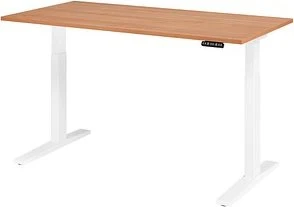 Hammerbacher Ergonomic Aktiv XMKA16 elektrisch höhenverstellbarer Sitz-Steh-Schreibtisch 160x80cm Nussbaum/weiß