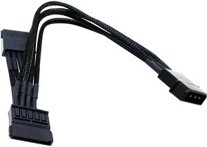 NZXT SATA-Stromadapter 4-Pin [IDE] auf 2x 15-Pin [SATA] 20cm, sleeved schwarz
