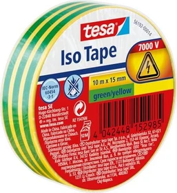 tesa Iso Tape gelb/grün, Isolierband, 15mm/10m, 1 Stück