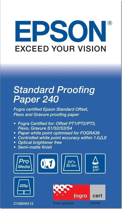 Epson S045112 Standard Proofing Papier semimatt, 24", 240g/m², 15.2m