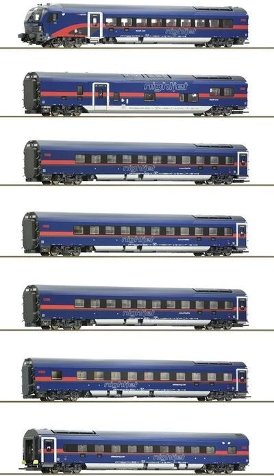 Roco - Spur H0 Personenwagen - Nightjet ÖBB 7-tlg.
