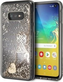 Guess Hard Cover Glitter Hearts für Samsung Galaxy S10e gold