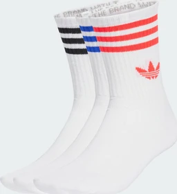 adidas 3-Streifen Crew Socken white/lucid red/lucid blue, 3 Paare