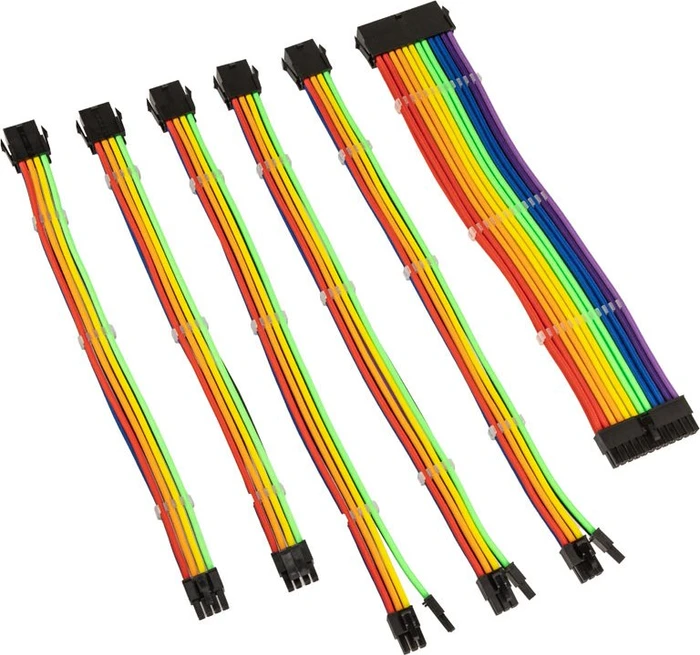 Kolink Core Adept Braided Cable Extension Kit, Rainbow