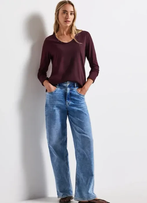 Street One Unifarbe Sweatshirt wildberry red (Damen)