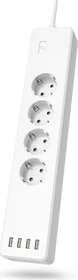 Hama WLAN-Steckdosenleiste 4-fach, 2300W, 4x USB-A, Smart-Steckdosenleiste (00176574)