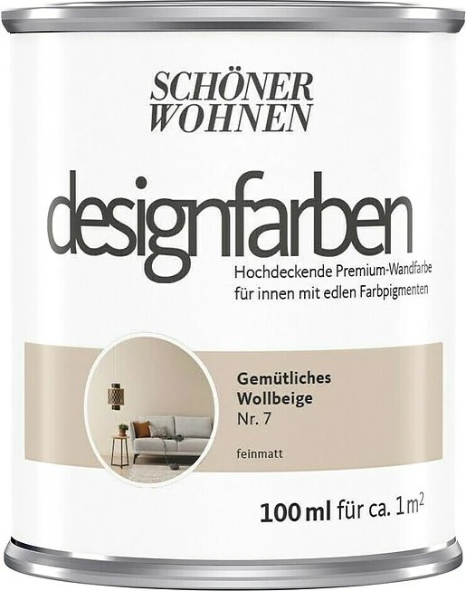 Schöner Wohnen Designfarben innen gemütliches wollbeige, 100ml