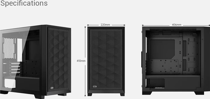 PCCooler C3D310 BK ARGB, schwarz, Glasfenster