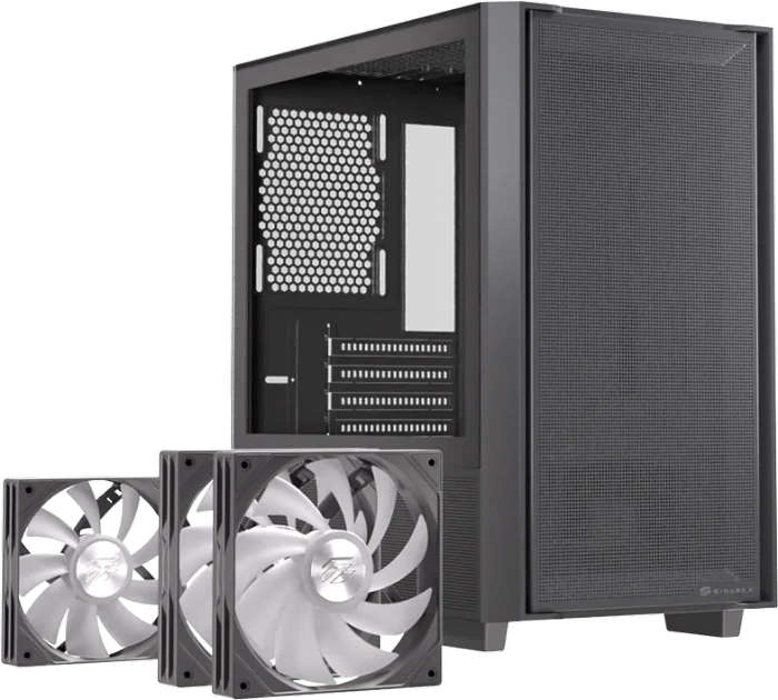Einarex Pulse PM150 RGB Black, schwarz, Glasfenster