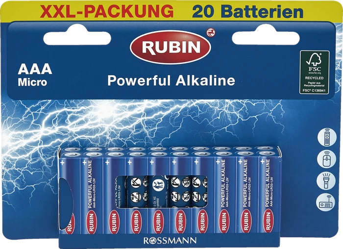 Rubin Powerful Alkaline Micro AAA, 20er-Pack