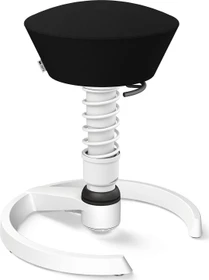 Aeris Swopper New Edition Bürohocker mit Gleitern, Feder Standard, Gestell Alu weiß, Bezug Wollmischung Select schwarz