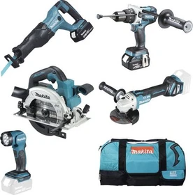 Makita DLX5067TX1 Combo Kit Akku-Maschinenset inkl. Tasche + 2 Akkus 5.0Ah