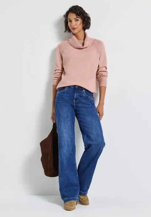Street One Stehkragen Pullover faded rose mel. (Damen)