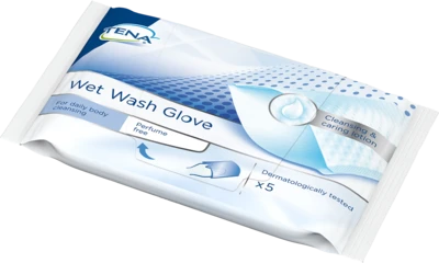 Tena ProSkin Wet Wash Glove parfümfrei, 5 Stück