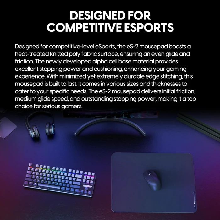 Pulsar Gaming Gears ES2 eSports Gaming-Mauspad L, 419x330mm, schwarz
