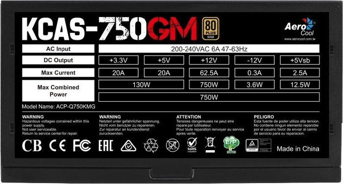 AeroCool KCAS 750GM 750W, ATX 2.4