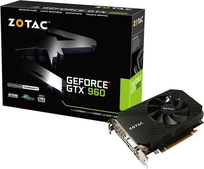 Zotac GeForce GTX 960 ITX Compact, 2GB GDDR5, DVI, HDMI, 3x DP