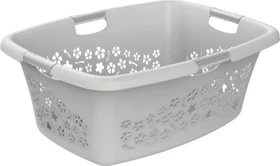 Rotho Flowers 50l Wäschekorb grau