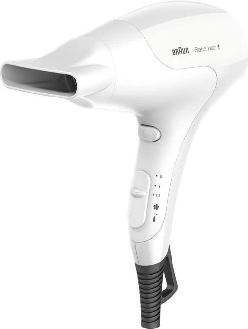 Braun Haartrockner HD 180 Satin Hair 1 | 1800 Watt | Ionen-Funktion | 3 Heizstufen | Kaltstufe | weiß