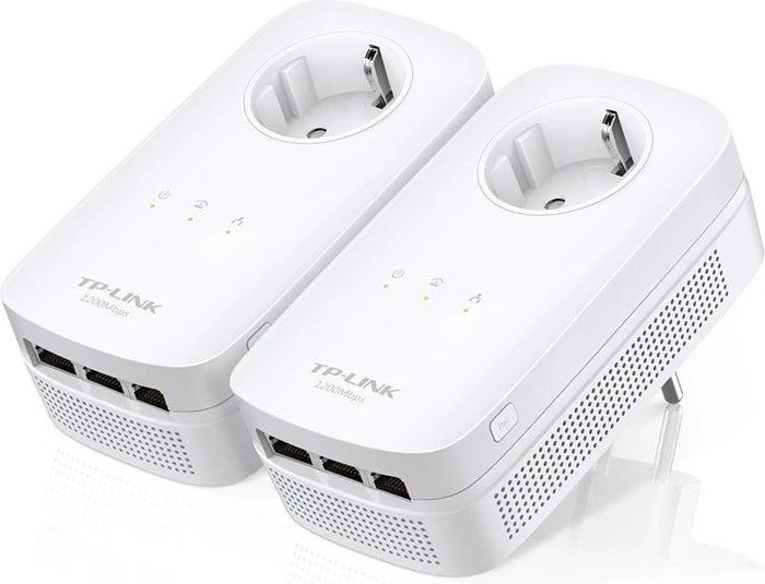 TP-Link Powerline AV1300 Passthrough Starter Kit, HomePlug AV2, 3x RJ-45, 2er-Pack