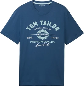 Tom Tailor Logo-Print T-Shirt kurzarm nighttime blue (Herren)