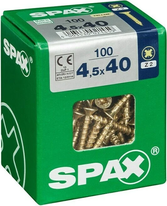 Spax YELLOX A2L 4CUT PZ2 Universalschraube, 4.5x40mm, 100 Stück